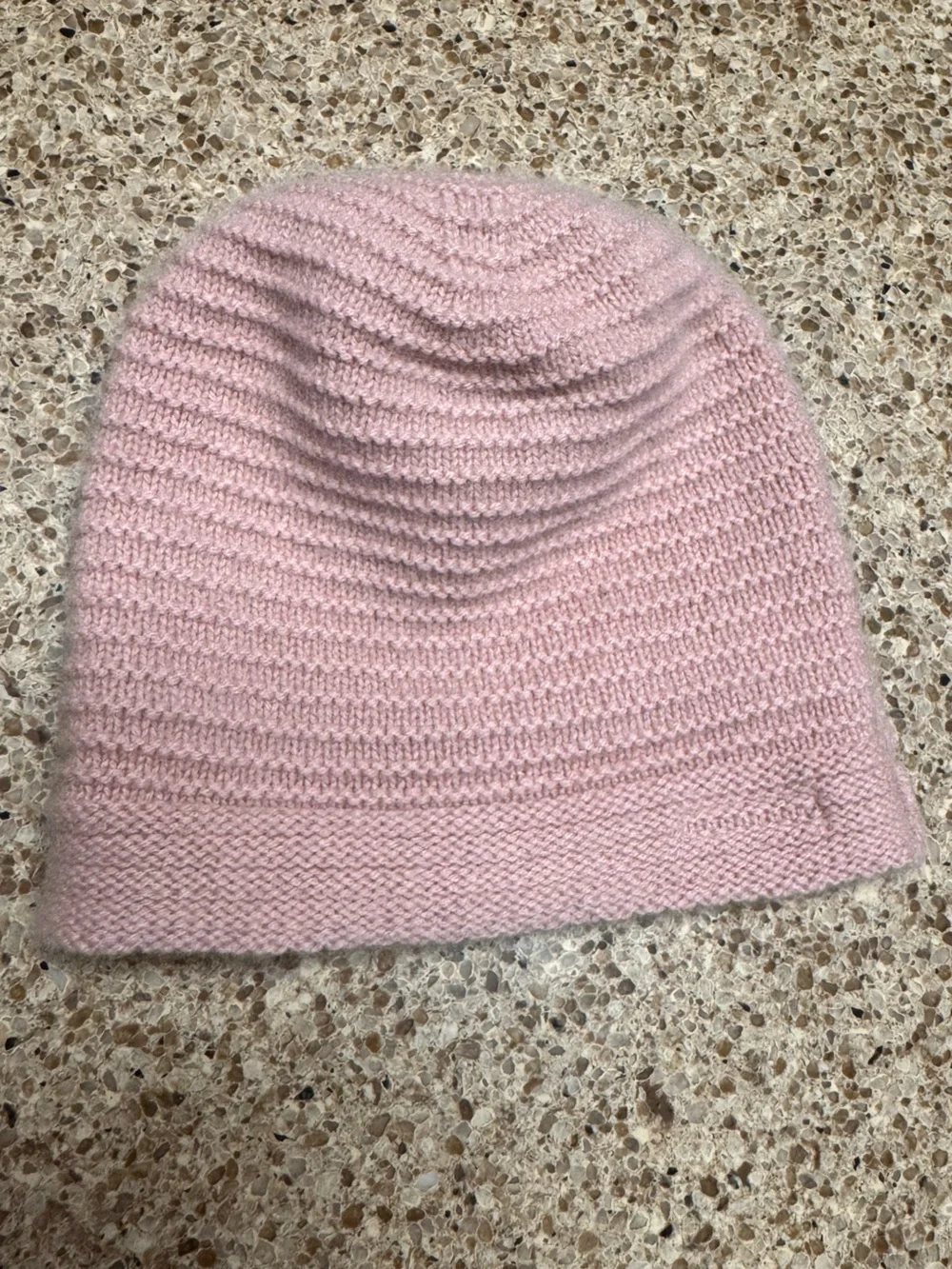 Burberry Cashmere Light Pink Knit Beanie with Logo Patch